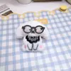 Chaveiro de Pelúcia de Cachorro de Óculos Pingente para Mochila de Estudante Pingente de Bolsa de Boneca Cartoon Decoração de Roupa