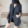 Blazer Casual para Mujer Alta Tallas Grandes 2026 Otoño e Invierno Nuevo Diseño Chaqueta Estilo Perezoso