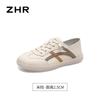 Zhr Moda Bloques de Color Zapatos Blancos 2025 Verano Nuevo Fiesta de Estudiantes Versátiles Zapatos Blancos Quanzhou Zapatos Casuales
