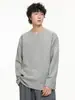 Camiseta de Manga Larga con Puntada Estructurada de Cuello en V Pequeño para Hombre LKTM 26AW Unisex Ajuste Holgado Relajado Camiseta Básica