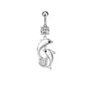 Comercio electrónico transfronterizo popular anillo para el ombligo de gota de agua con cobre incrustado y circonita joyería para perforaciones corporales de acero inoxidable fabricantes en stock al por mayor