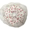 Elástico de Cabelo Scrunchie Listrado com Renda Estilo Coreano para Mulheres, Acessório de Cabelo Suave e Elegante, Elástico de Cabelo Scrunchie Estilo Coreano