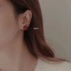 Pendientes de Plata de Ley 999 con Ágata Roja 2024 Explosiones Año Nuevo Rojo Elegantes Modernos Nicho Sentido Avanzado Pendientes Redondos Fábrica