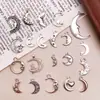 Amazon Nuevo 20 Mezclado Luna Estrella Hueco Aleación Colgante Pulsera Collar Pendientes Material para Colgantes Bolsa