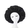 Gorro de Dormir Personalizado Transfronterizo de Amazon, Gorro Redondo de Satén Extra Grande con Ala Ancha, Gorro de Tejido de Punto de Satén para Mujer de Alta Elasticidad