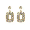 Moda Europea y Americana Celebridad de Nicho No Desvanecible Accesible Lujo Diseño Pendientes Completos de Diamante Elegantes Estilosos Modernos Pendientes de Acero de Titanio