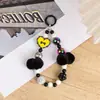 Corrente de Chaveiro Criativa Pintada à Mão de Pelúcia com Contas para Celular Pingente de Bolsa Acessórios para Bolsa de Fone de Ouvido Popular em Transmissão Ao Vivo Fofo
