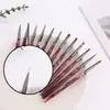 Conjunto de pincéis para nail art, estilo aquarela vinho, para desenhar linhas, criar padrões florais e misturar cores; inclui pincéis de ponta redonda, ponta chata e ponta quadrada para aplicação de esmalte em gel