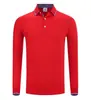 Polo de Algodão e Seda 200g com Manga Longa e Gola Polo para Homens e Mulheres, Roupa de Trabalho, Roupa de Grupo, Logo Bordado Imprimível