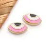 Acero Inoxidable Doble Cara Esmalte Gota de Aceite Ojo Cuentas Espaciadoras Cuentas Sueltas Cuentas Cuadradas Pulsera DIY Europea y Americana Accesorios de Joyería