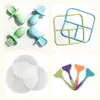 Juego de Utensilios de Cocina de Silicona de Grado Alimenticio Sartén Antiadherente Espátula Cucharón para Sopa Casero Raspador Herramientas Especiales para Hornear