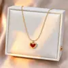 Pulseira Inoxidável Não Desbota para Mulheres, Joia de Moda Versátil Estilo Ins, Pingente de Corrente para Clavícula em Formato de Coração, Fresco e Doce