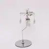 Exquisito Regalo Acero Inoxidable Vela de Aromaterapia Bandeja Redonda Delgada 9.5cm Adorno de Navidad Portavelas de Linterna Giratoria