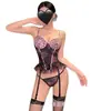 Lencería Sexy Pinyuan, Estilo Maduro, Estampado de Leopardo, Con Aros, Push-Up, Acolchado, Moldeador, Corsé de Ballenas, Ropa de Dormir de Deseo Puro para Mujer