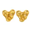 Pendientes Transfronterizos de Lujo Accesible de Nuevo Diseño Dongguan de Acero de Titanio para Mujer Moda de Alta Gama Pendientes Martillados Recubiertos de Acero Inoxidable Dorado de 18K