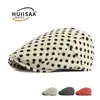 Gorra Retro de Puntos Estilo Japonés para Mujer, Boina Reversible de Punto, Gorra de Béisbol Versátil que Reduce la Edad, Moderna