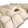 Juego de Ropa de Cama Gruesa de Vellón de Leche de Invierno de Cuatro Piezas, Terciopelo Tallado de Doble Cara, Cálido, Lujo Ligero Francés, Tacto de Alta Gama, Funda Nórdica