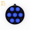 Cuentas de Silicona Pulsera de Transferencia de Agua Colorida Cuentas Redondas Perforadas Cuentas Sueltas Mordedor de Grado Alimenticio 15mm Accesorios para Bricolaje Cuentas para Orejas
