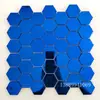 Azulejos Mosaico Espelhados Hexagonais Pequenos de Aço Inoxidável Metálico Estilo Europeu KTV Bar Entrada Azulejos de Parede com Fundo Preto Dourado