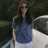 Uma geração de algodão para cabelo camiseta de ombro top feminino verão estampa retro americana solta justa manga curta ins moda
