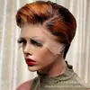 Nova Peruca de Exportação Europeia e Americana Moda de Cabelo Curto Cabelo Curto Liso Gradiente Fibra Química Touca Atacado Perucas em Estoque