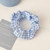 Anillo para el cabello de intestino grueso azul Klein, elegante anillo para el cabello a cuadros, banda para el cabello, accesorios para el cabello.