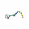 Atacado de mini piercings de nariz em forma de L transfronteiriços, estoque na Amazon aço inoxidável barra reta e curva acessórios de argolas para nariz em forma de coração