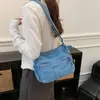 Bolso cruzado de un solo hombro de mezclilla de moda 2026 para mujer, bolso de mano informal con múltiples bolsillos de gran capacidad para el trabajo