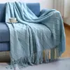 Manta tejida, manta de sofá, manta fina con borlas, manta para aire acondicionado de oficina, manta para ventana de mirador, manta para siesta de verano, manta pequeña