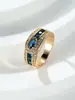 Anillo de Diamante con Diseño de Cinturón Popular Transfronterizo de Circonita Redonda de Color Dorado Anillo para Dedo Índice Versátil de Moda de Alta Gama Europeo y Americano