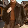 Chaqueta Casual Suelta Versátil con Cuello de Solapa, Chaqueta Vintage de Gamuza, Novedad Otoño/Invierno 2026 Europea y Americana Amazon