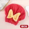 Touca Seca Cabelo Laço Super Absorvente Secagem Rápida Fleece Coral Princesa Sem Soprador Touca de Banho Feminina Fofa Acolchoada Lenço de Cabeça