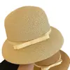 Mesmo estilo do chapéu de palha de verão Hepburn com laço novo chapéu de pescador proteção solar de praia proteção solar férias chapéu balde francês
