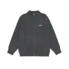 Yidao Vintage 2025 Otoño/Invierno Nuevo Suéter Cardigan Relajado con Cuello Alto y Cremallera Chaqueta de Punto Holgada Bordada para Hombre