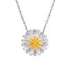 Colar feminino Jinjiahua pequeno Margarida Girassol Colar feminino moda pequeno fresco girassol crisântemo pingente prateado atacado