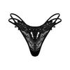 Tanga Europeia e Americana Feminina Renda Bordado Cintura Baixa Floral Rede de Peixe Transparente Malha Transparente Recorte Tira Fina Exportação Roupa Íntima