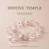 Pulsera de Cristal Natural para Mujer, Cristal Rosa, Cristal Blanco, Flor de Durazno, Pulsera de Lujo Nicho Accesible de Alta Gama, Regalo para Novia