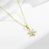 Nuevo Conjunto de Joyería de Acero Inoxidable con Forma de Flor de Moda Cadena para Clavícula de Acero de Titanio Sencilla y Versátil Conjunto de Joyería de Flor de Seis Pétalos