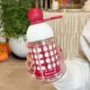 Copo de Vidro Feminino Fashion, Copo de Água Simples com Canudo, Copo de Água Redondo com Tampa Selada, Copo de Vidro Resistente a Altas Temperaturas, Atacado para Presentes