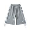 Shorts casuales de verano 2024 con lazo lateral para mujer, diseño de estilo coreano, cintura con cordón, holgados, deportivos