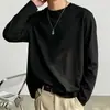 Camiseta esportiva casual masculina de manga longa estampada, moderna para adolescentes, adequada para todas as estações, gola redonda, top básico de manga longa