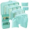 Conjunto de Armazenamento para Viagem Amazon Bolsa de Armazenamento para Viagem Conjunto de Oito Peças Bolsa de Armazenamento para Organização de Roupas de Viagem