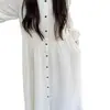 Vestido largo de manga larga plisado estilo coreano para mujer, nuevo diseño otoño 2026, de cintura alta, corte holgado, falda larga línea A, moderno