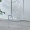 Salão de Banquetes de Hotel Cadeira Transparente de Cristal Acrílico Salão de Cerimônia de Casamento Cadeira de Corte Estilo Napoleão Bambu Plástico Externo