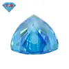 Huagang Piedra Preciosa Agujero Pasante Triángulo Gordo Azul Marino Circonita Piedra Suelta Superficie de Anillo Triángulo Gordo Circonita Hialina Artificial