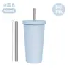 2026 Nuevo Modelo Taza con Popote de Acero Inoxidable de 500ml Taza con Popote para Té de Burbujas 316L Vacío Doble Capa Taza de Agua con Popote