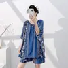 Novos Pijamas de Algodão e Seda de Manga Curta 2026 para Mulheres, Conjunto de Roupa de Casa para Primavera e Verão Tamanho Grande, Estilo Chinês, Pode Ser Usado Fora, Tamanho Plus