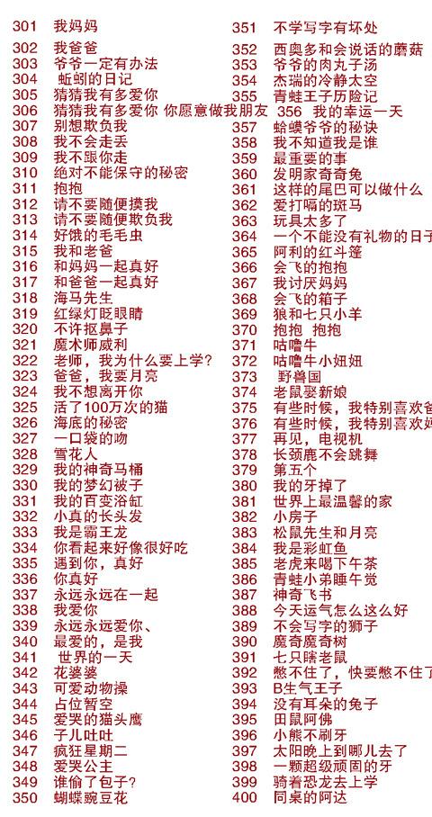 精装书单4副本