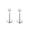 Conjunto de 24 peças de piercing de lábio e orelha push-in transfronteiriço, conjunto de brincos de aço inoxidável com zircônia unissex