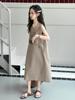 Vestido de Verano Nuevo para Niñas de Algodón y Lino sin Mangas Ropa Infantil Elegante Vestido Chaleco Bordado Estilo Old Money